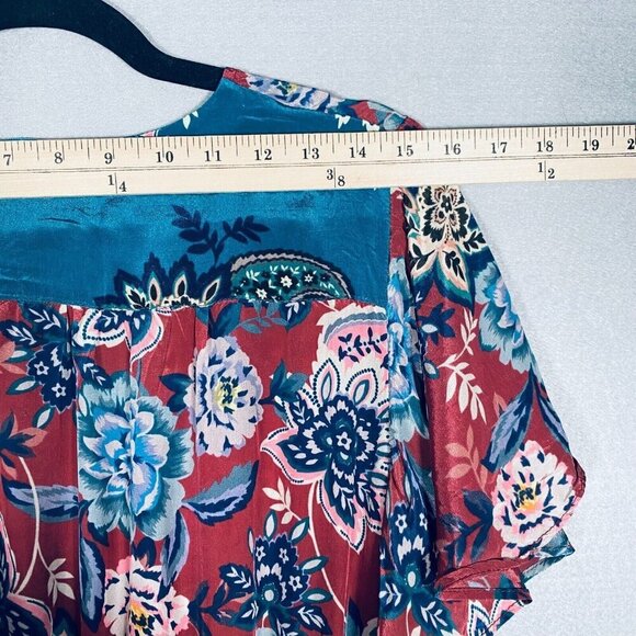 Sundance Dress Womens S Multicolor Rayon Floral Faux Wrap Pullover Midi - Picture 9 of 14